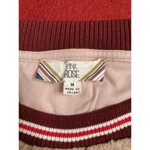 Pink Rose Brand Polyester Fleece Pullover Tan Sweater Size Medium - Picture 2 of 4